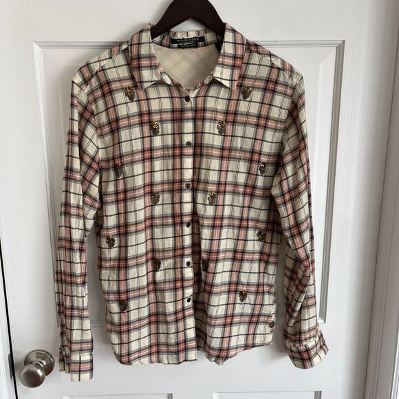 Scotch & Soda Tops - Maison Scotch Pink & White Button Down Plaid Top SZ 2 Western: Rodeo Maximalism